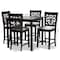 Baxton Studio Devon Grey Upholstered and Espresso Wood 5-Piece Pub Dining Set 166-10765-9776 - alternate 3